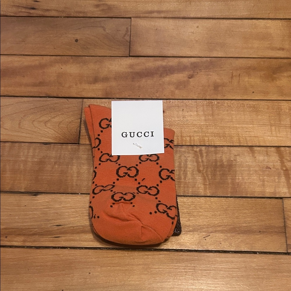 Gucci Orange Logo Socks